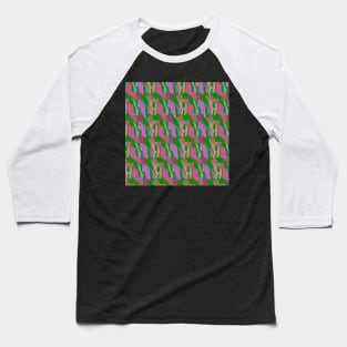 Contemporary Retro Abstract Green Surface Pattern - Hall of Mirrors Baseball T-Shirt